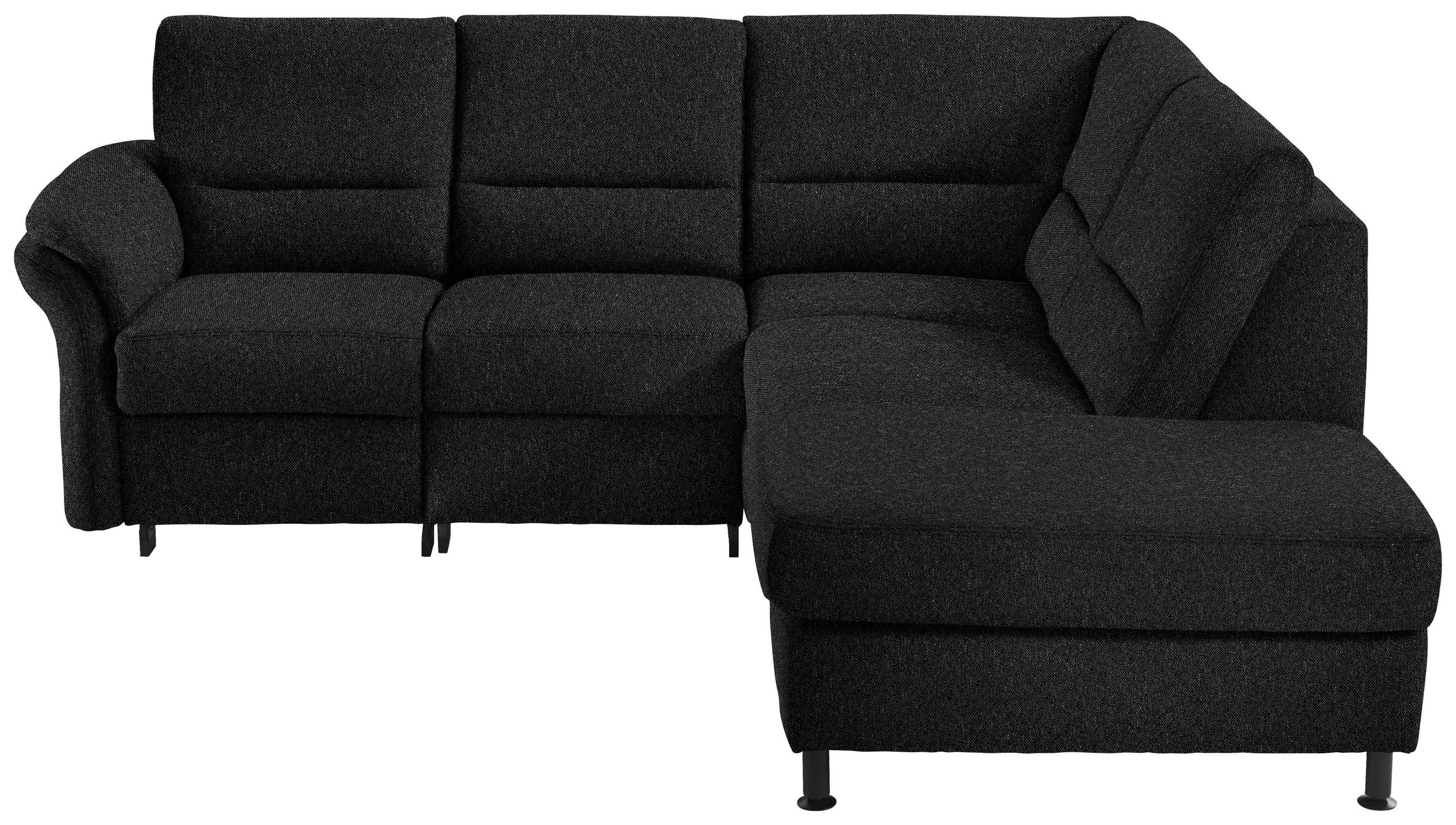 ECKSOFA in Flachgewebe Schwarz  - Schwarz, Modern, Textil/Metall (227/203cm) - Beldomo System