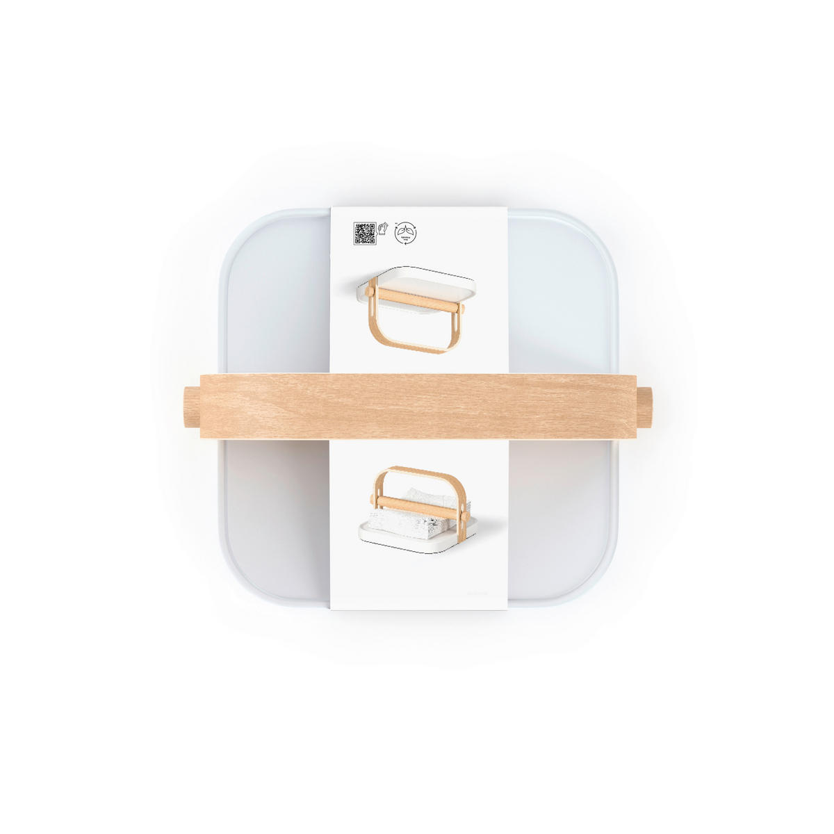 SERVIETTENHALTER    - Naturfarben/Weiß, Basics, Holz/Kunststoff (23/20/13cm) - Umbra
