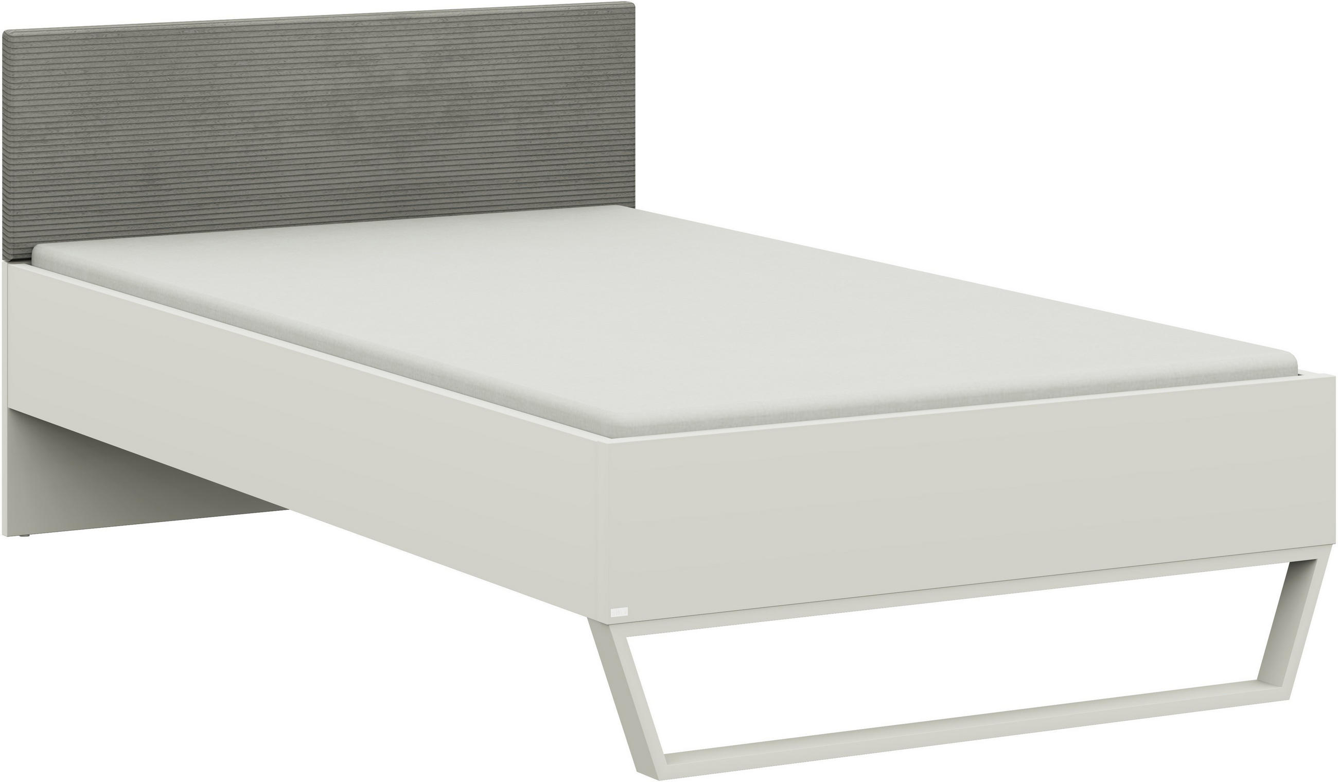 BETT 120/200 cm in Grau, Weiss - Weiss/Grau, Design, Holzwerkstoff/Textil (120/200cm) - Cantus