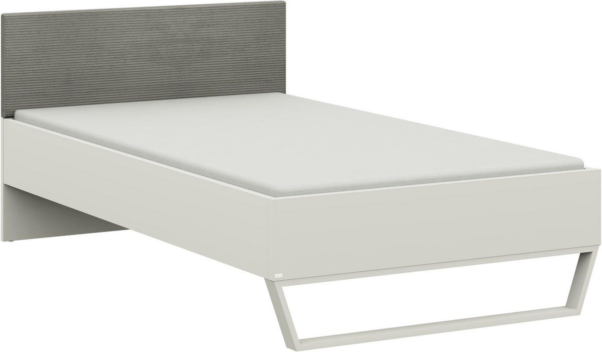 BETT 120/200 cm  in Grau, Weiss   - Weiss/Grau, Design, Holzwerkstoff/Textil (120/200cm) - Cantus