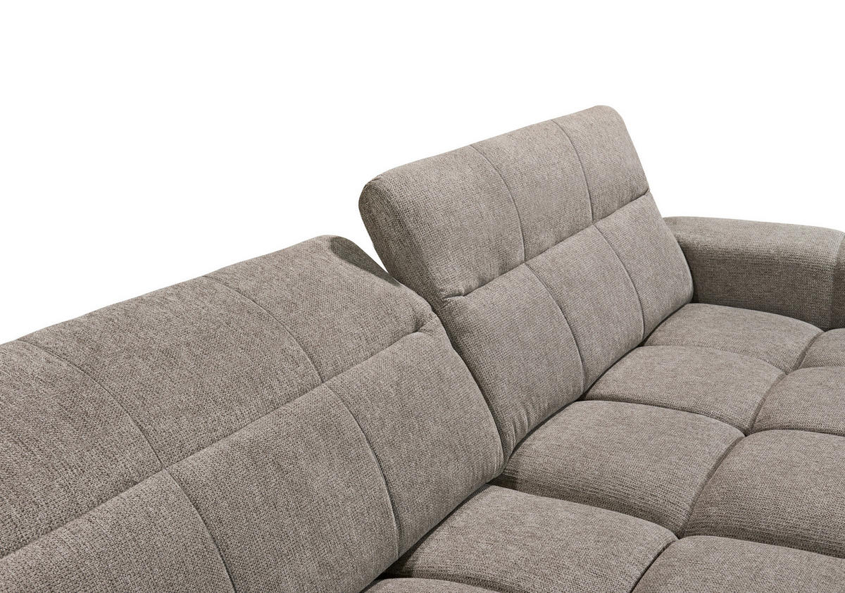 ECKSOFA HUNTER Taupe Mikrofaser  - Taupe/Schwarz, Basics, Kunststoff/Textil (297/170cm) - Livetastic