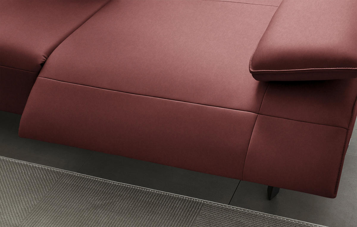 ECKSOFA  in Echtleder Rotbraun  230/290 cm  - Rotbraun/Anthrazit, Design, Leder/Metall (230/290cm) - Johann Jakob
