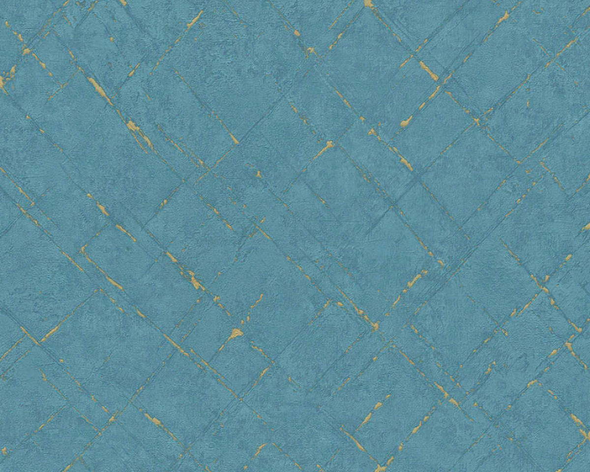 VINILNA TAPETA - zlate barve/modra, Basics, papir (53*1000cm)