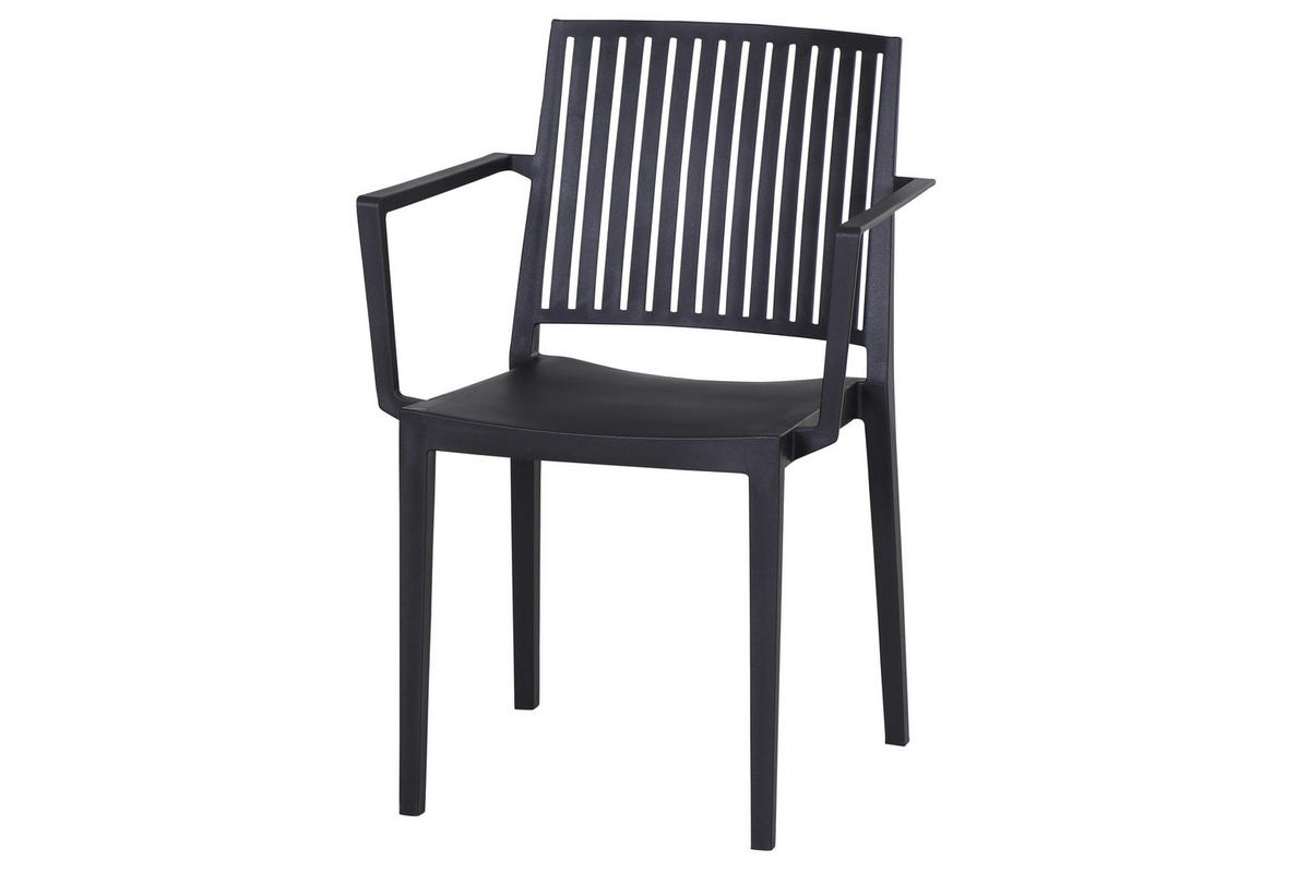 GARTENGARNITUR 3-teilig Stahl  - Anthrazit, Basics, Kunststoff/Metall (80/80/80cm) - Siena Garden