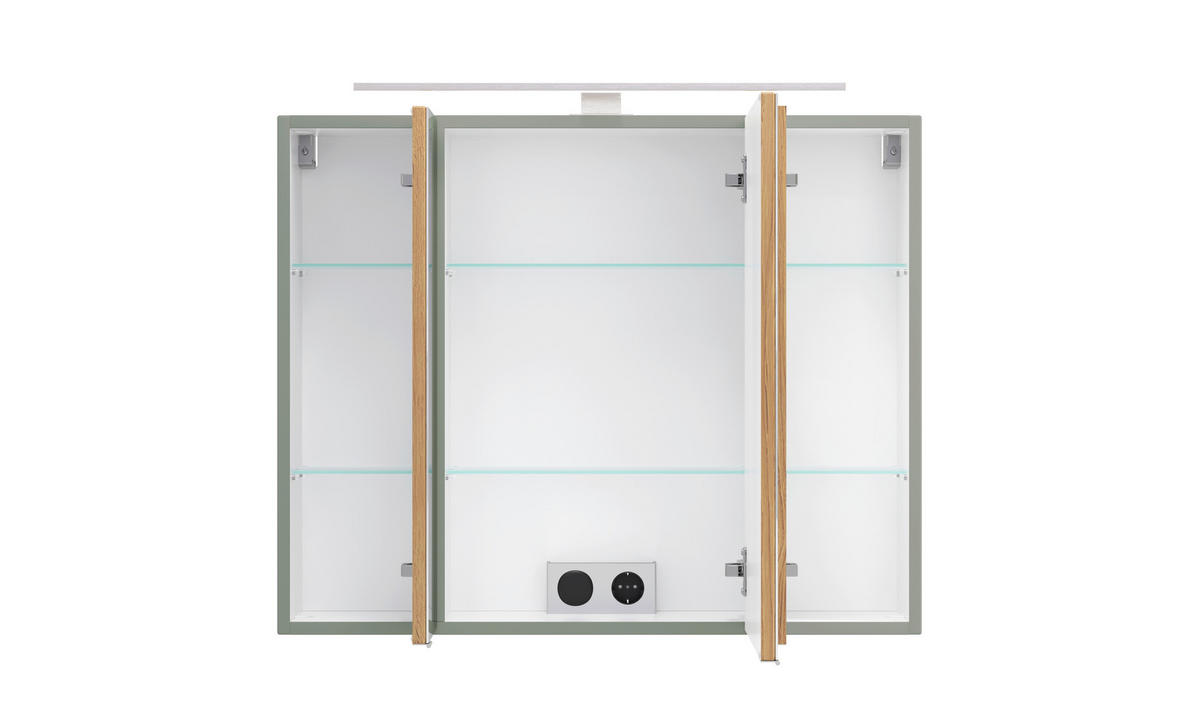 BADEZIMMER 2-teilig  in  - Schilfgrün/Wildeiche, Trend, Glas/Holzwerkstoff (80/200/47cm) - Held