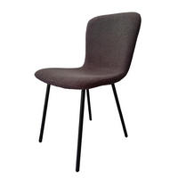 STUHL-SET 4 Stück  in Bouclé  - Dunkelgrau/Schwarz, MODERN, Textil/Metall (44/79/52cm) - Livetastic