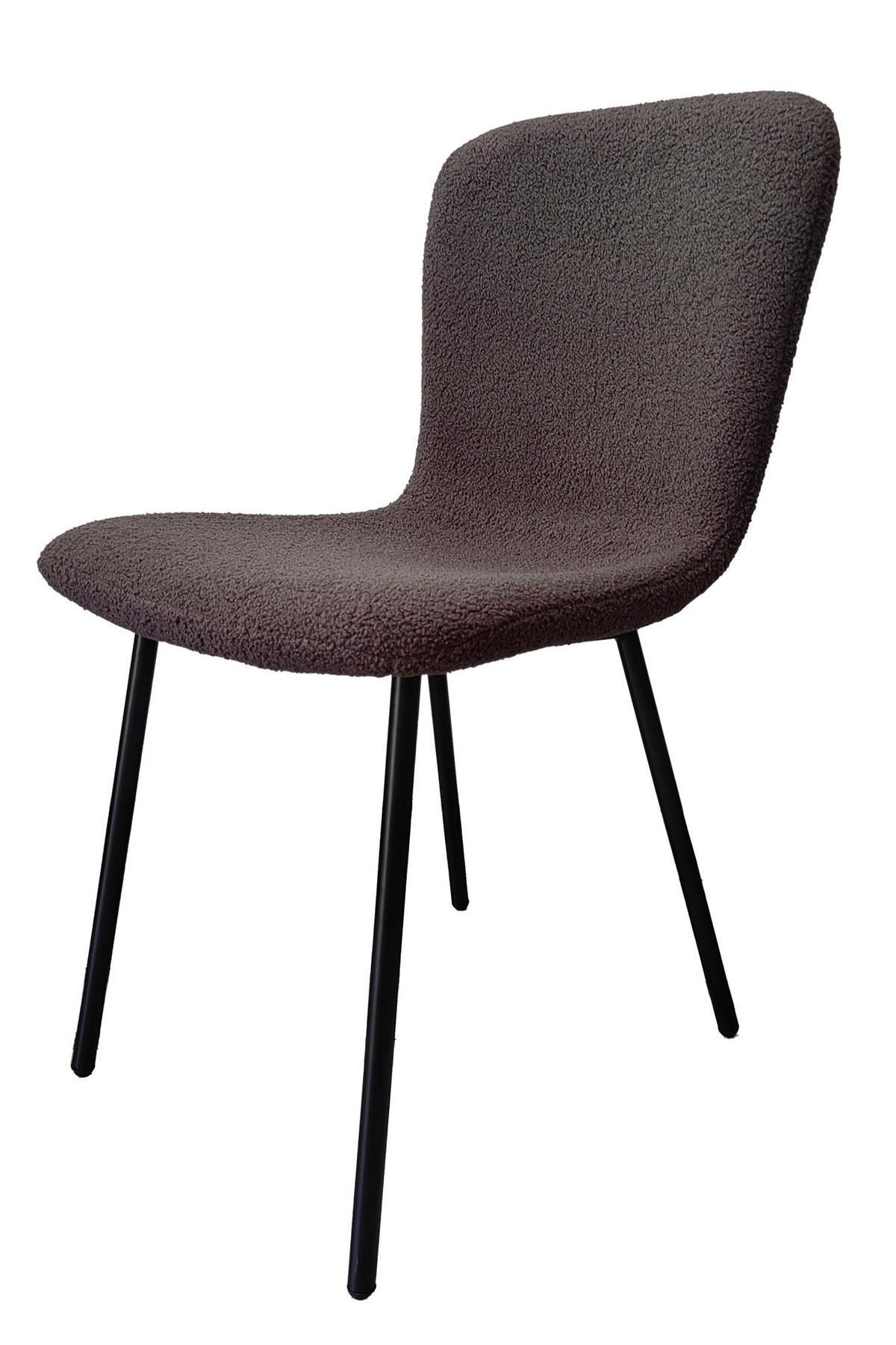 STUHL-SET 4 Stück  in Bouclé  - Dunkelgrau/Schwarz, MODERN, Textil/Metall (44/79/52cm) - Livetastic