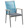 STAPELSESSEL Aluminium Anthrazit, Blau, Schwarz  - Blau/Anthrazit, Design, Holz/Textil (61/94/66cm) - Musterring