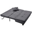 SCHLAFSOFA Mikrovelours Graublau  - Graublau/Schwarz, KONVENTIONELL, Textil/Metall (185/85/100cm) - Carryhome