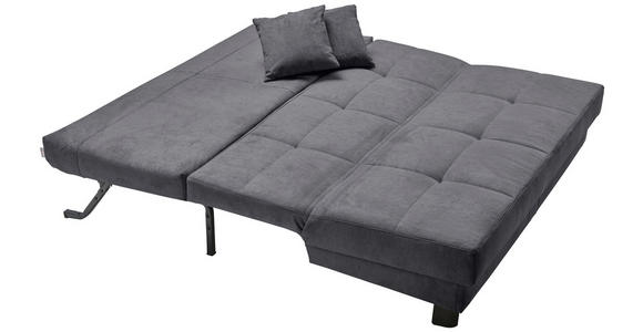 SCHLAFSOFA Mikrovelours Graublau  - Graublau/Schwarz, KONVENTIONELL, Textil/Metall (185/85/100cm) - Carryhome