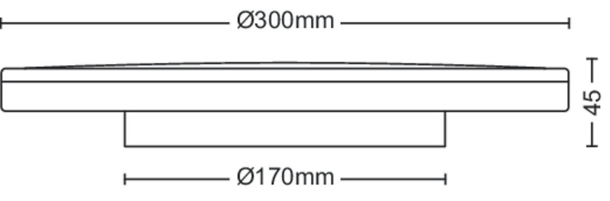 STROPNA LED-SVETILKA  Ozziet /2000 lm/2700/4000 K// - bela, Basics, kovina/umetna masa (30/4,5cm) - Philips