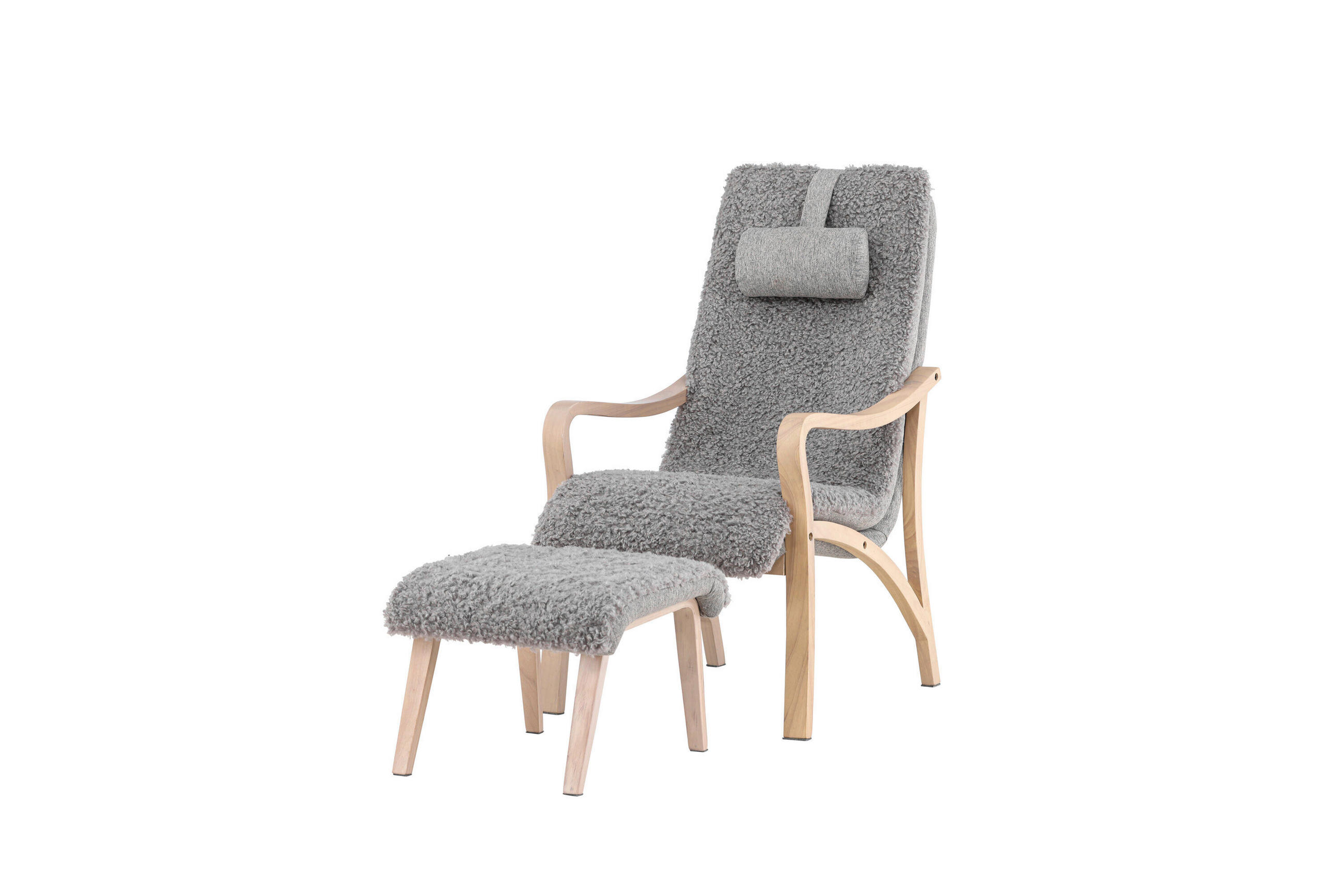 STOL MED ARMSTÖD  - ljusgrå/ekfärgad, Modern, trä/textil (60/107/89cm) - Livetastic