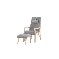 STOL MED ARMSTÖD  - ljusgrå/ekfärgad, Modern, trä/textil (60/107/89cm) - Livetastic