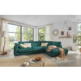 ECKSOFA  in Cord Grün  325/224 cm  - Schwarz/Grün, Design, Kunststoff/Textil (325/224cm) - Hom`in