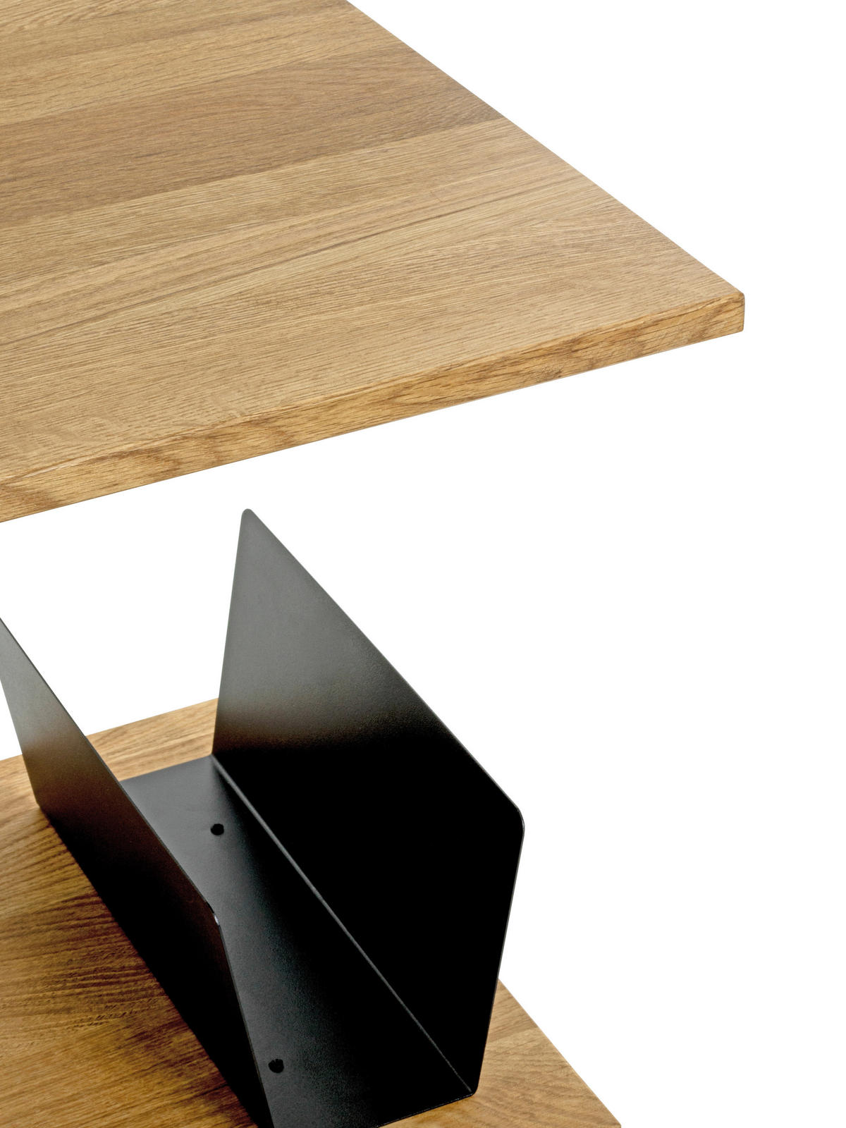 BEISTELLTISCH in Holz, Metall 45/45/45 cm  - Eichefarben/Schwarz, Design, Holz/Metall (45/45/45cm)
