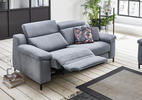 DREISITZER-SOFA Pastellblau  - Pastellblau/Schwarz, Design, Textil/Metall (218/84-104/104cm) - Valdera