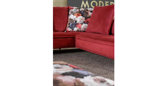 ECKSOFA in Flachgewebe Rot  - Rot/Schwarz, Trend, Textil (262/213cm) - Landscape