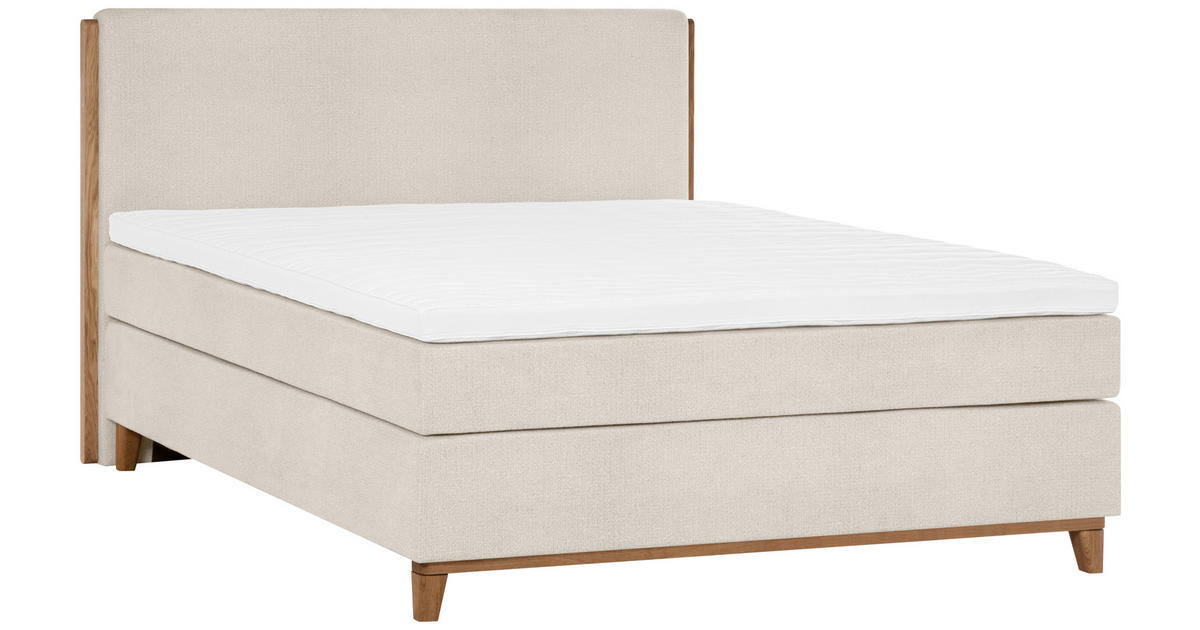 Welnova BOXSPRINGBETT 160/200 cm, in Creme, Matratze, Topper, H4 + H4 ...