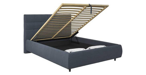 POLSTERBETT Lattenrost, Bettkasten Anthrazit 140/200 cm  - Birkefarben/Anthrazit, KONVENTIONELL, Holz/Textil (140/200cm) - Carryhome
