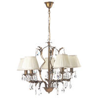 KRISTALL-HÄNGELEUCHTE 60/105 cm   - Bronzefarben, KONVENTIONELL, Glas/Metall (60/105cm)