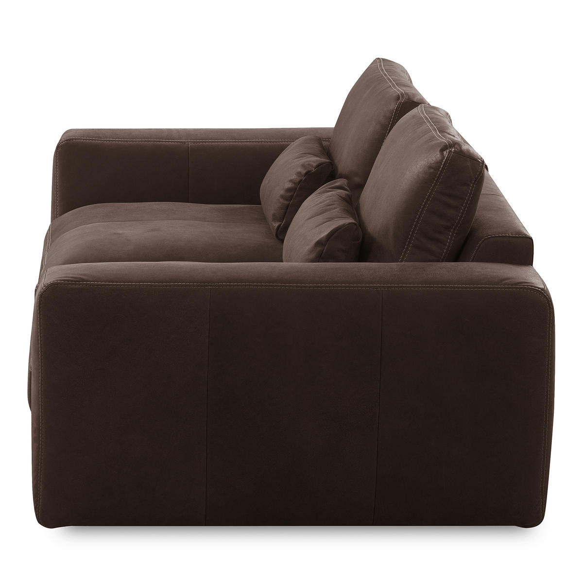 2-SITZER-SOFA  in Echtleder Dunkelbraun   - Dunkelbraun/Beige, Design, Leder/Kunststoff (240/85/123cm) - Livetastic