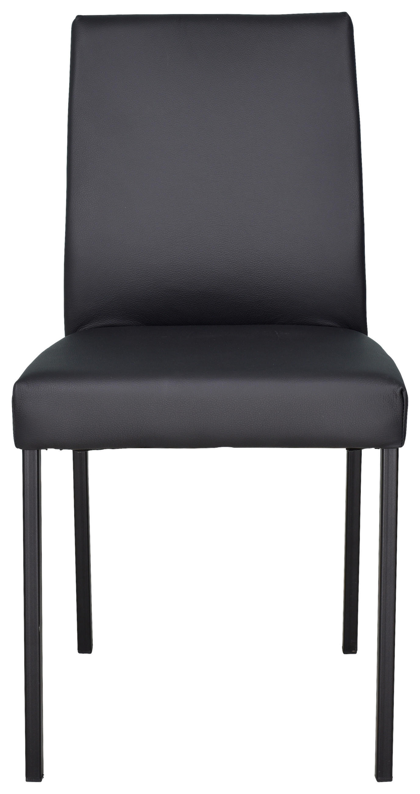STUHL  in Stahl Echtleder  - Schwarz, Konventionell, Leder/Metall (45/89/44cm)