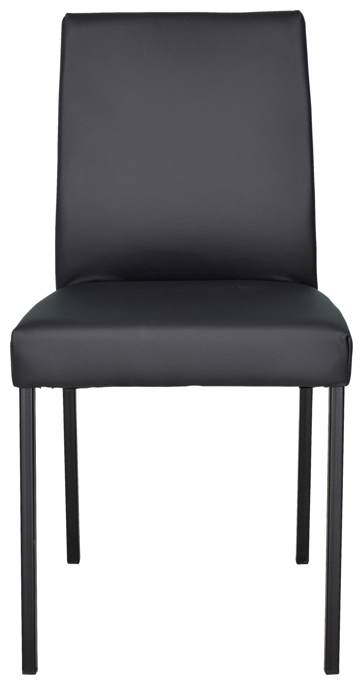 STUHL  in Stahl Echtleder  - Schwarz, Konventionell, Leder/Metall (45/89/44cm)