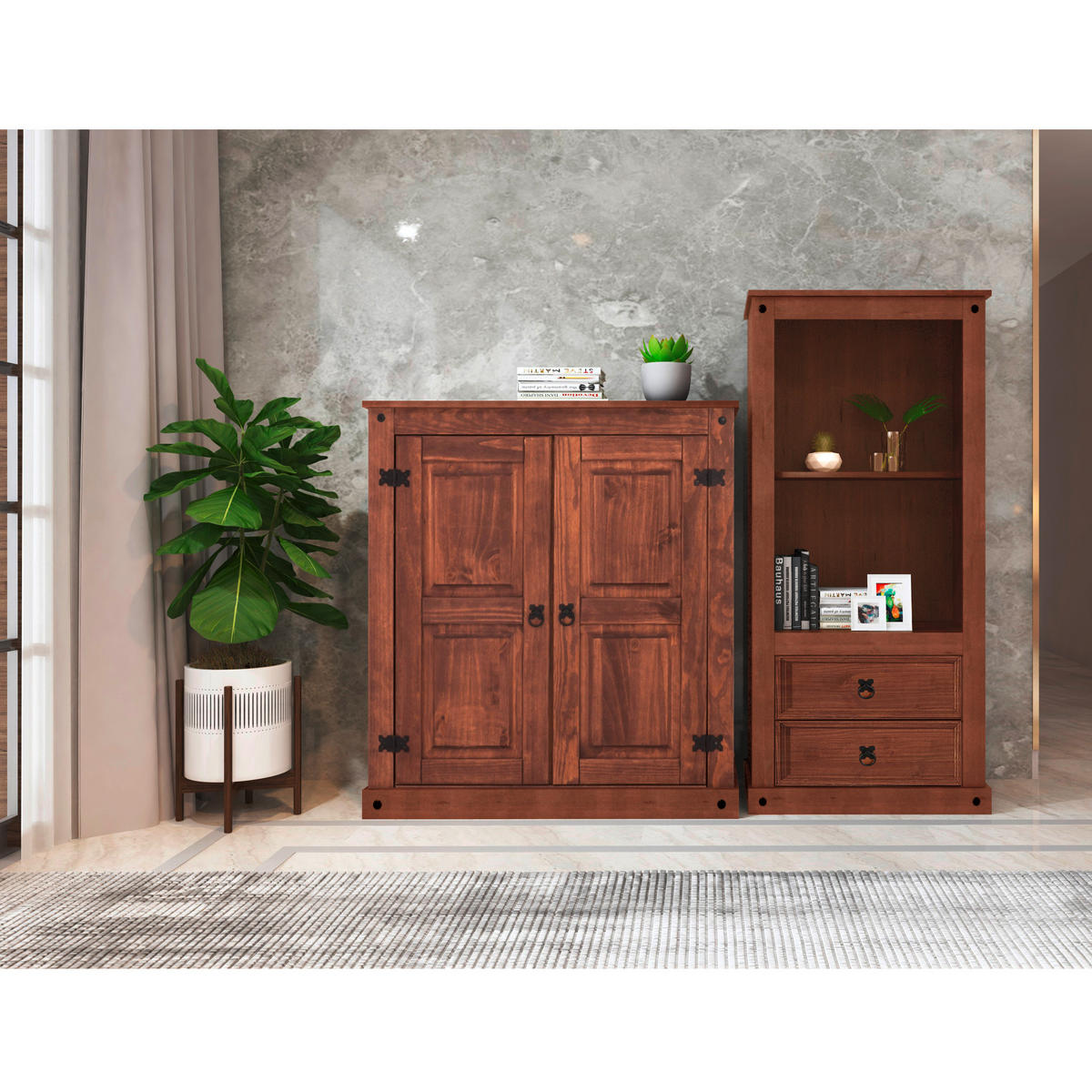 HIGHBOARD MEXICO   in  - Schwarz/Naturfarben, Design, Holz/Metall (90/100/38cm) - MID.YOU