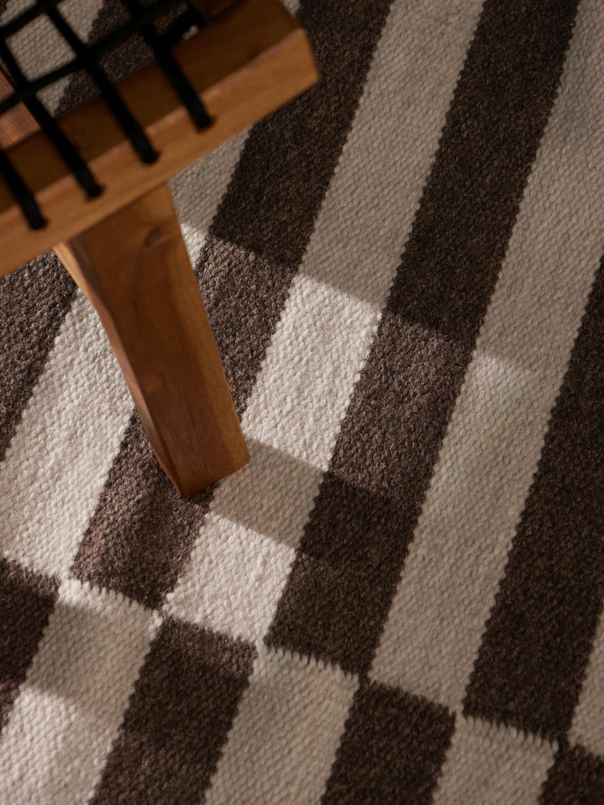 HANDWEBTEPPICH 160/230 cm Vika Weiß, Dunkelbraun rechteckig  - Dunkelbraun/Weiß, Basics, Textil (160/230cm) - Hanse Home