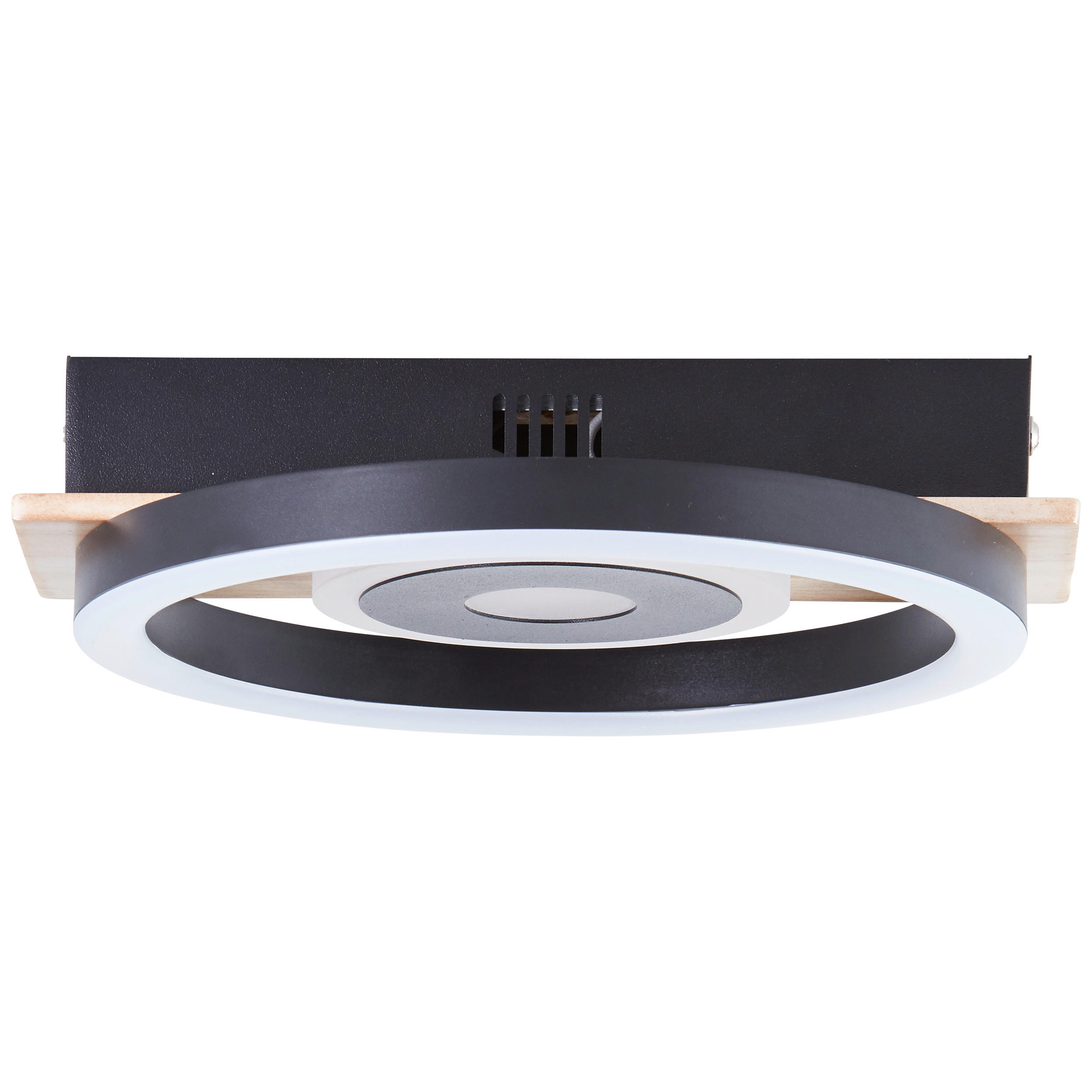 LED-DECKENLEUCHTE     - Hellbraun/Schwarz, Basics, Holz/Kunststoff (5,5/22/20cm) - Brilliant