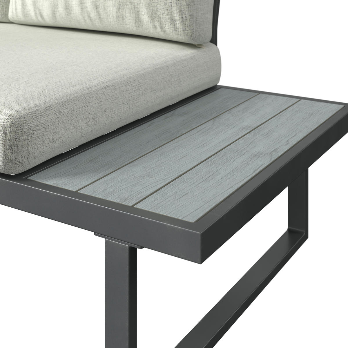 LOUNGE ÉTKEZŐGARNITÚRA 4 részes    - antracit/szürke, Design, műanyag/textil - Ambia Garden