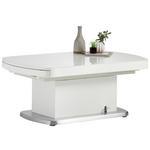 COUCHTISCH in Metall, Glas, Holzwerkstoff 120/75/50 cm  - Silberfarben/Weiß, Design, Glas/Holzwerkstoff (120/75/50cm) - Venda