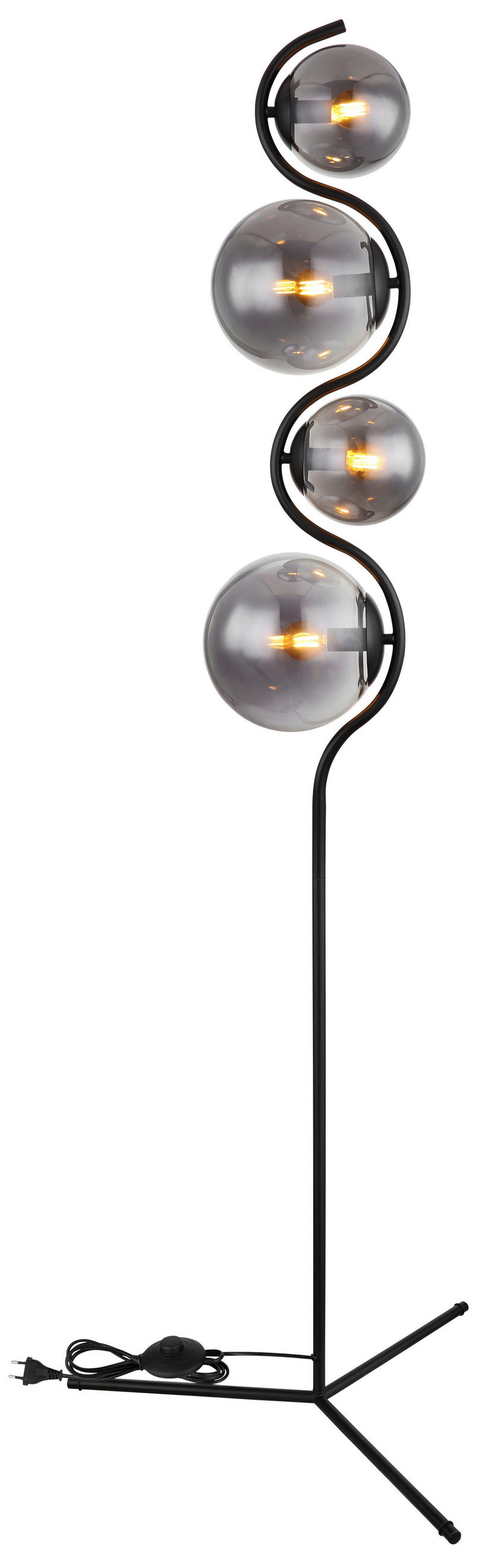 SVJETILJKA PODNA Porry  - crna, Design, staklo/metal (66/160cm) - Globo