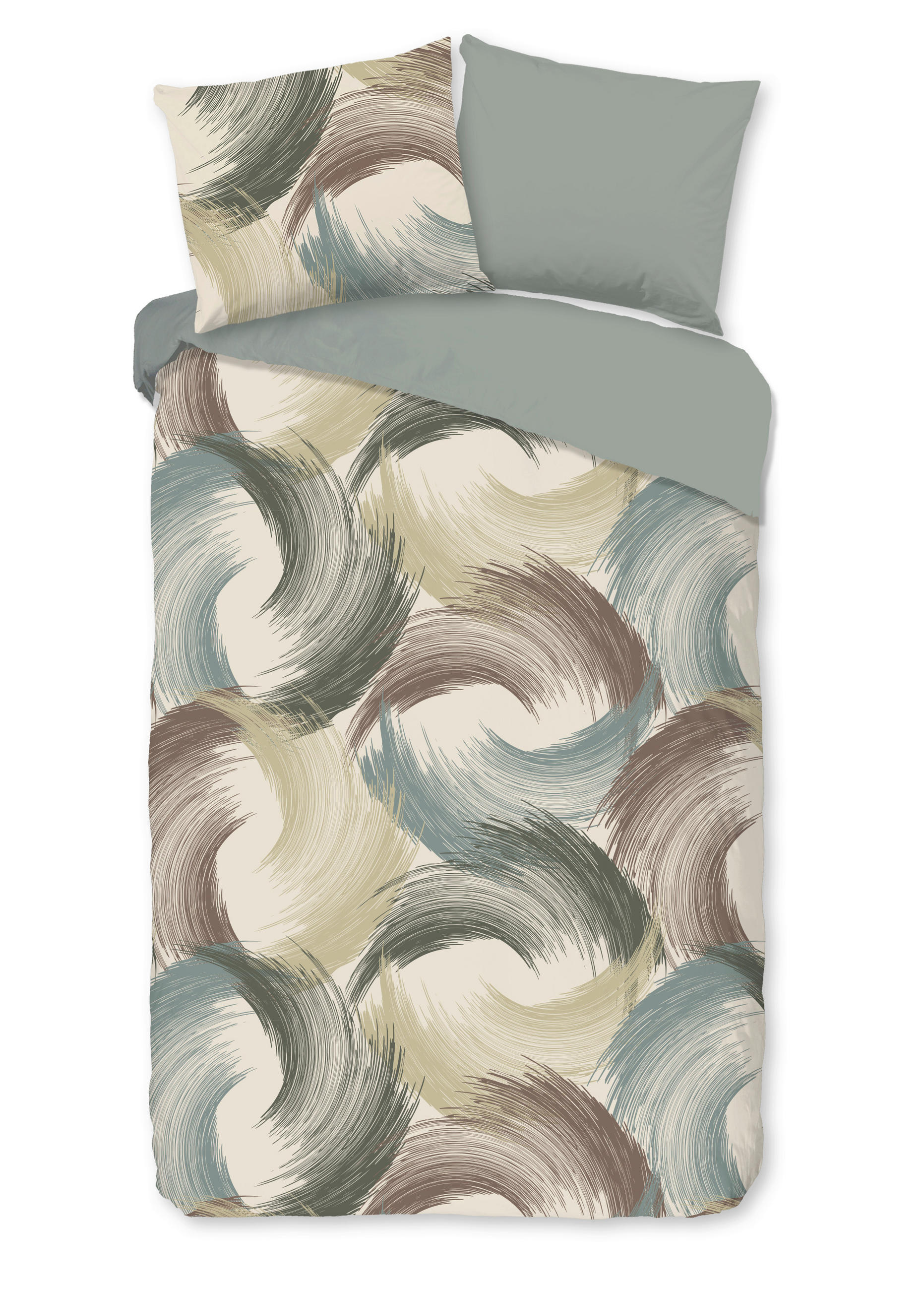 WENDEBETTWÄSCHE 2-teilig Good Morning Renforcé 140/200 cm  - Creme/Braun, Basics, Textil (140/200cm)