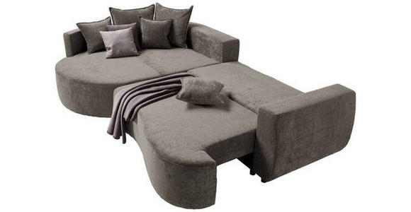 ECKSOFA in Chenille Dunkelbraun  - Dunkelbraun/Schwarz, Design, Kunststoff/Textil (194/307cm) - Carryhome