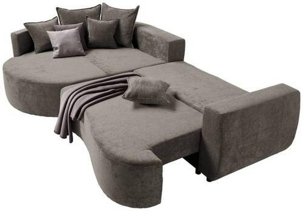 ECKSOFA in Chenille Dunkelbraun  - Dunkelbraun/Schwarz, Design, Kunststoff/Textil (194/307cm) - Carryhome