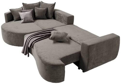 Thumbnail - Carryhome Ecksofa, Dunkelbraun, Textil, 3-Sitzer, Füllung: Schaumstoff, Ottomane links, L-Form, 307x194 cm, Stoffauswahl...