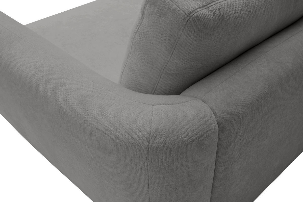 ECKSOFA Chenille Grau  - Schwarz/Grau, Konventionell, Kunststoff/Textil (224/307cm) - Hom`in