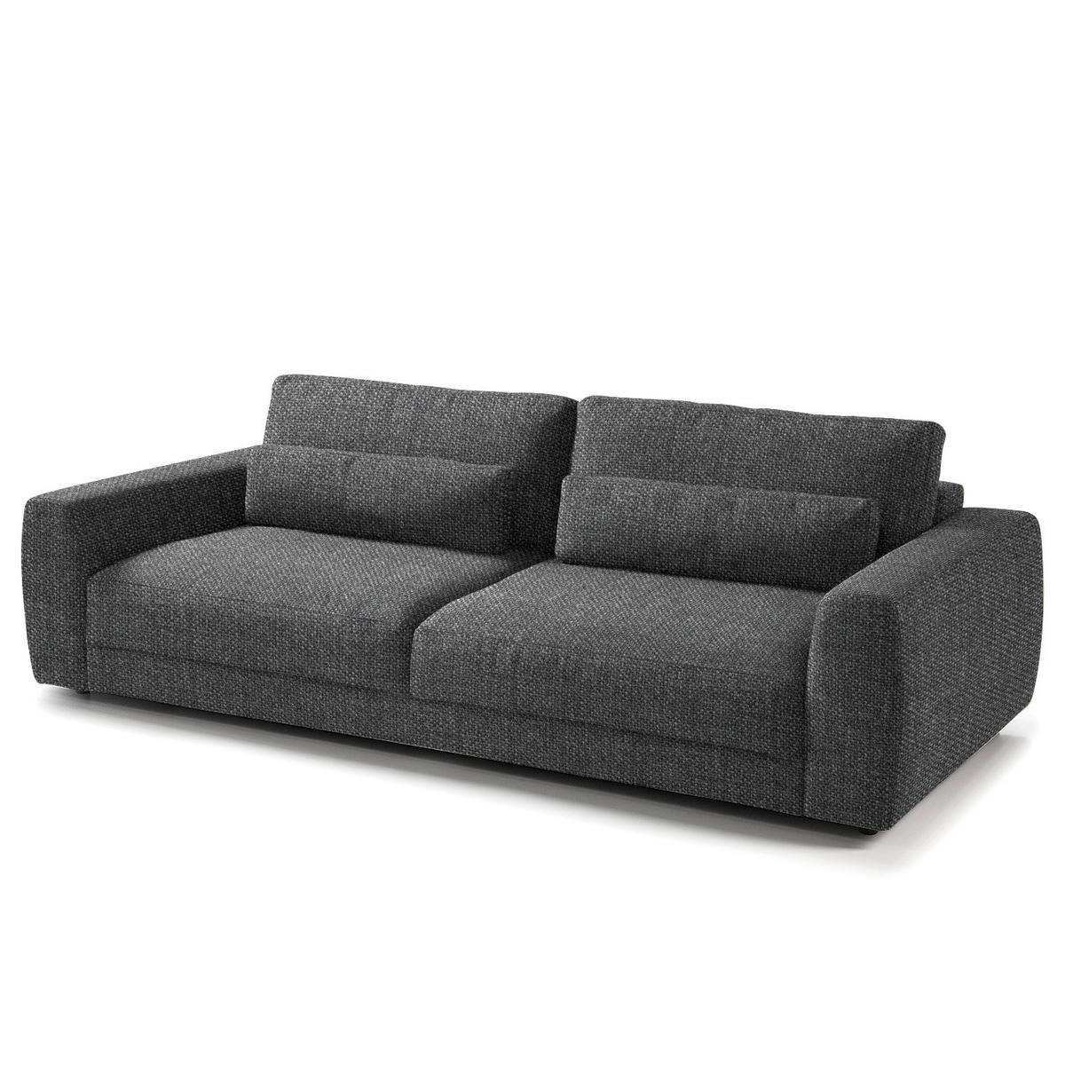 3-SITZER-SOFA in Webstoff Dunkelgrau  - Dunkelgrau/Schwarz, Design, Kunststoff/Textil (250/80/117cm) - home24