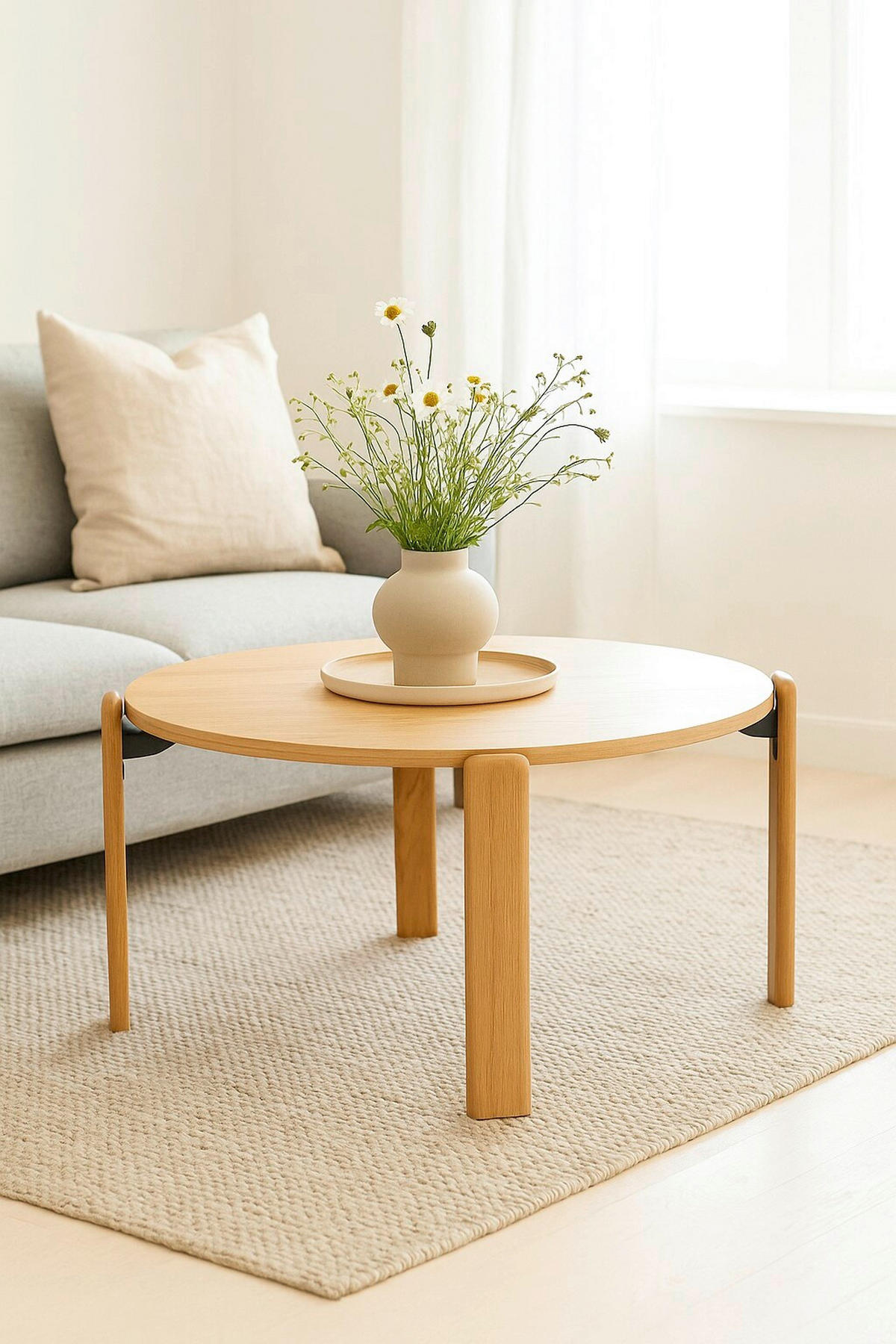 COUCHTISCH Eiche furniert 76/76/36 cm Eichefarben  - Eichefarben, Design, Holz/Holzwerkstoff (76/76/36cm) - MID.YOU