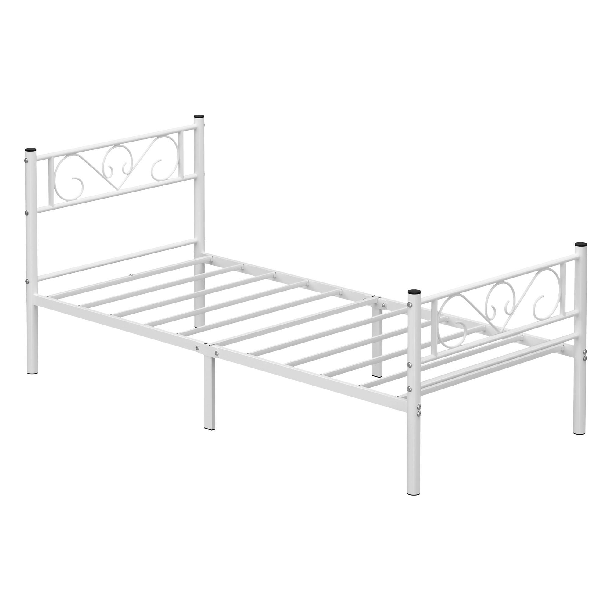 KOVOVÁ POSTEL, 90/190 cm bílá - bílá, Romantický / Rustikální, kov (90/190cm) - Boxxx