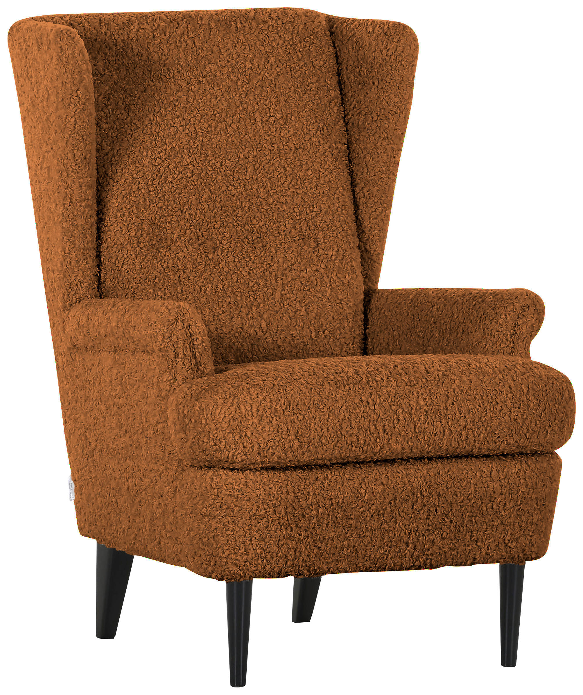 OHRENSESSEL Flachgewebe Rostfarben  - Rostfarben/Dunkelbraun, Design, Holz/Textil (72/104/85cm) - Carryhome