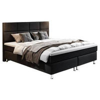 BOXSPRINGBETT 180/200 cm  in Anthrazit  - Anthrazit/Silberfarben, KONVENTIONELL, Textil/Metall (180/200cm) - MID.YOU