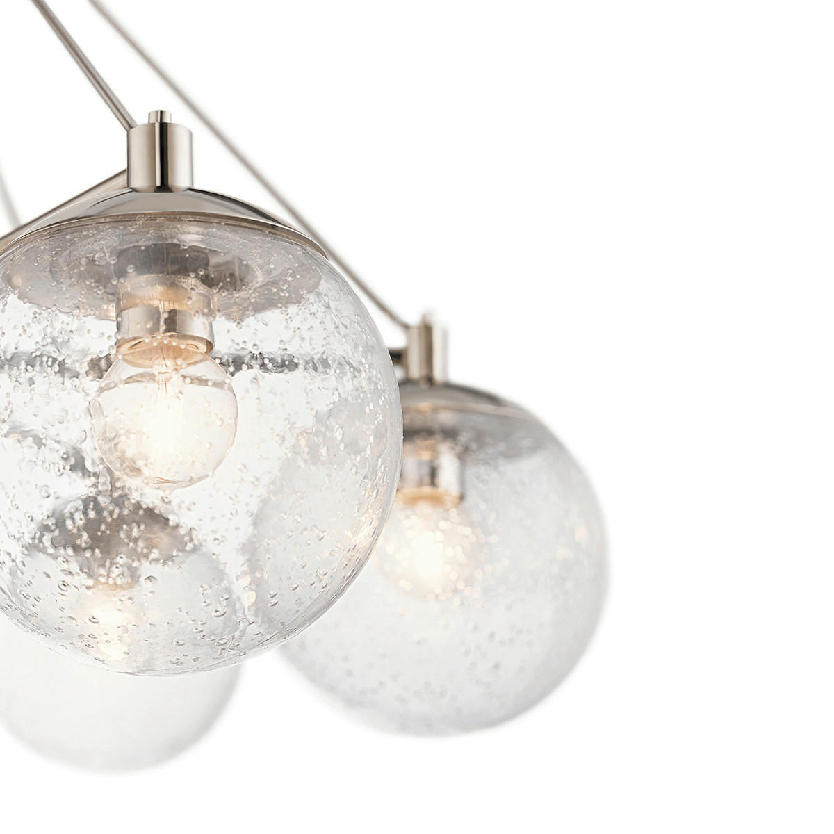 KRONLEUCHTER 87.6/76.8 cm    - Nickelfarben, Konventionell, Glas/Metall (87.6/76.8cm) - Elstead Lighting