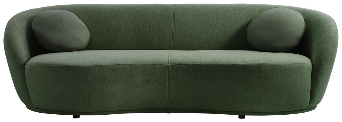 BIGSOFA in Flachgewebe Dunkelgrün  - Dunkelgrün/Schwarz, Design, Kunststoff/Textil (245/81/120cm) - Ambia Home