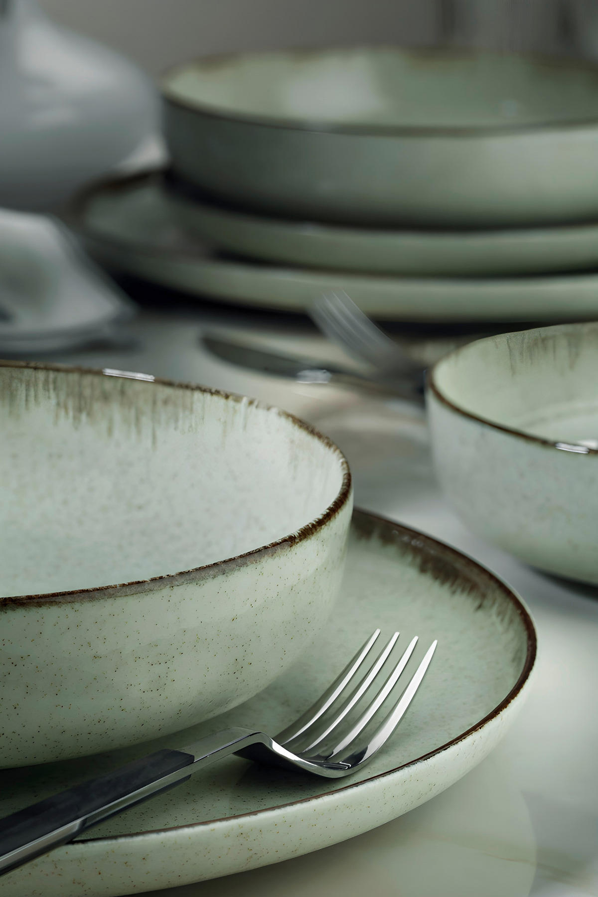 KOMBISERVICE Grün 18-teilig 6 Personen  - Grün, Basics, Keramik - P & B