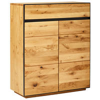 BOTNÍK, antracitová, barvy dubu, divoký dub, 86/104/38 cm - barvy dubu/antracitová, Natur, kov/dřevo (86/104/38cm) - Linea Natura