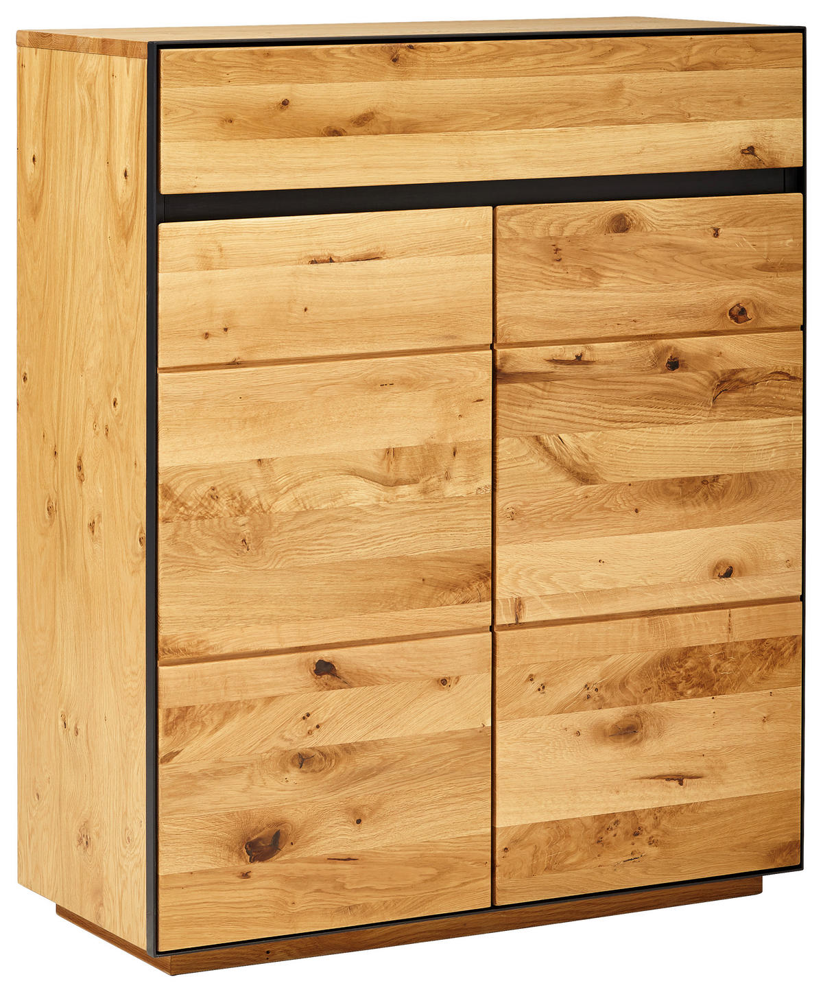 BOTNÍK, antracitová, barvy dubu, divoký dub, 86/104/38 cm - barvy dubu/antracitová, Natur, kov/dřevo (86/104/38cm) - Linea Natura