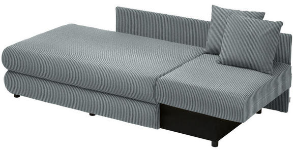 RÉCAMIERE in Cord Blaugrau - Blaugrau/Schwarz, Design, Kunststoff/Textil (171/71-88/93cm) - Cantus