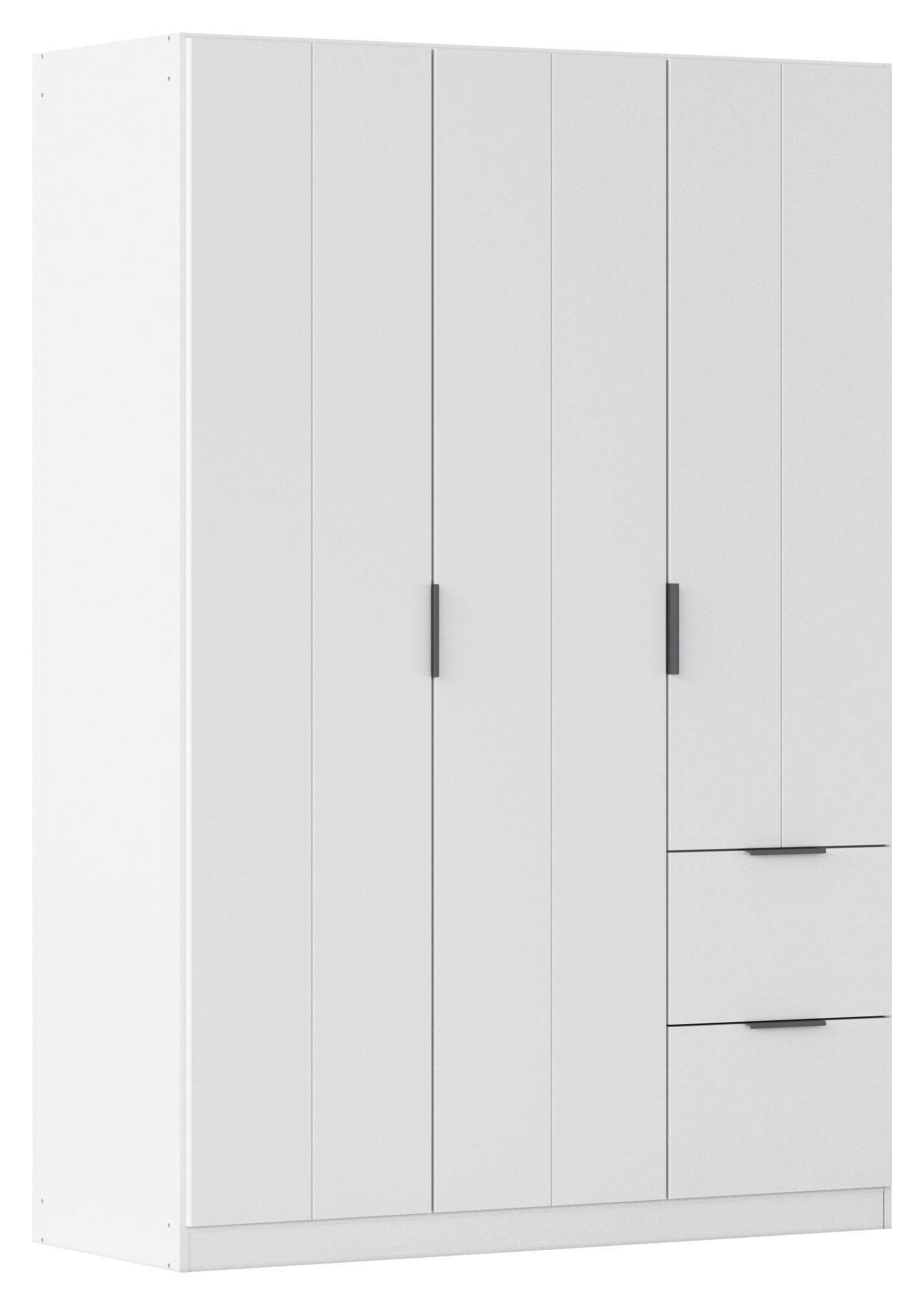 GARDEROB MED GÅNGJÄRN 136/197/54 cm 3-dörrar - vit/grå, Modern, metall/trämaterial (136/197/54cm) - Rauch Möbel